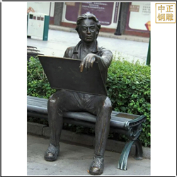 鑄銅關(guān)公 街邊畫畫人物銅雕塑