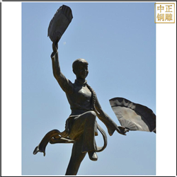 鑄銅關(guān)公 女孩扭秧歌人物雕塑