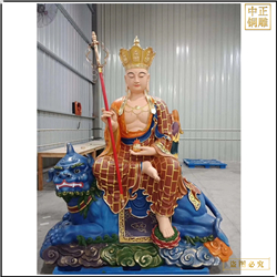 鑄銅關(guān)公 坐地藏王菩薩坐獅子雕塑鑄造