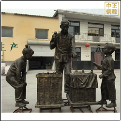 鑄銅關(guān)公 街邊賣東西人物雕塑