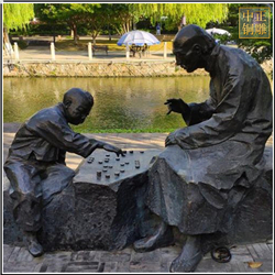 鑄銅關(guān)公 下象棋景觀雕塑圖片