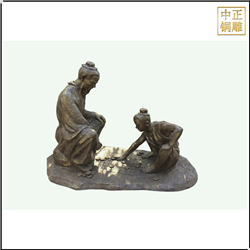 鑄銅關(guān)公 下象棋景觀人物雕塑