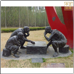鑄銅關(guān)公 下象棋人物雕塑