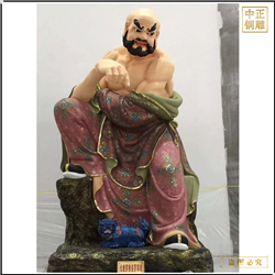 鑄銅關(guān)公 貼金十八羅漢銅雕塑定做