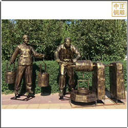 鑄銅關(guān)公 男子打水人物銅雕塑