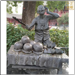 鑄銅關(guān)公 水果商販人物雕塑