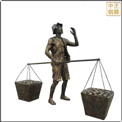 鑄銅關(guān)公 小販吆喝人物銅雕塑