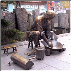 鑄銅關(guān)公 小商補鍋人物銅雕塑