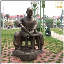 鑄銅關(guān)公 中醫(yī)切藥人物銅雕塑