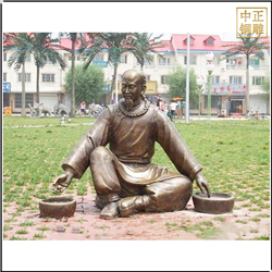 鑄銅關(guān)公 中醫(yī)抓藥人物雕塑