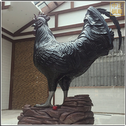 鑄銅關(guān)公 室內(nèi)景觀銅公雞雕塑
