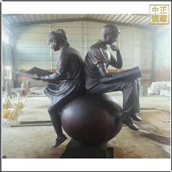 鑄銅關(guān)公 校園小孩讀書銅雕塑
