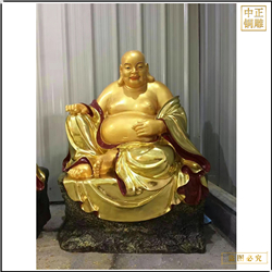 鑄銅關(guān)公 貼金彩繪坐十八羅漢銅佛像