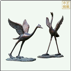 鑄銅關(guān)公 室外仙鶴銅雕塑