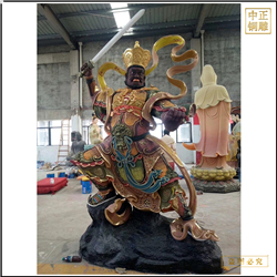 鑄銅關(guān)公 彩繪四大天王貼金佛像定做