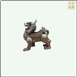鑄銅關(guān)公 帶翅膀銅獬豸雕塑鑄造廠家