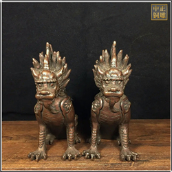 鑄銅關(guān)公 仿古做舊銅獬豸動物雕塑