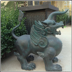 鑄銅關(guān)公 銅獬豸雕塑定制廠家