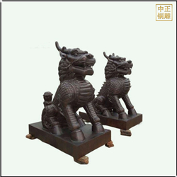 鑄銅關(guān)公 銅獬豸動(dòng)物雕塑鑄造廠家