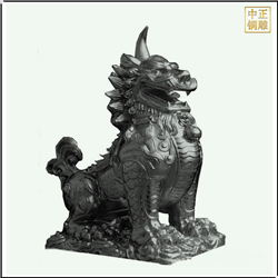 鑄銅關(guān)公 坐式銅獬豸動(dòng)物雕塑
