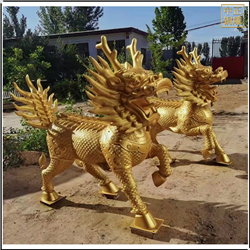 鑄銅關(guān)公 黃銅麒麟雕塑鑄造
