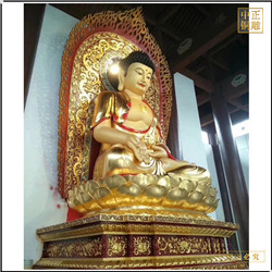 鑄銅關(guān)公 彩繪釋迦牟尼佛銅像批發(fā)廠