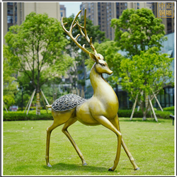 鑄銅關(guān)公 園林景觀仿銅鹿動(dòng)物雕塑