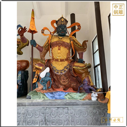 鑄銅關(guān)公 貼金彩繪黑臉?biāo)拇筇焱蹉~佛像廠