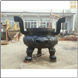 鑄銅關(guān)公 大型室外圓形香爐定制