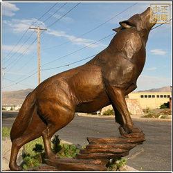 鑄銅關(guān)公 大型銅狼仰天吼叫銅雕塑