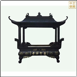 鑄銅關(guān)公 長方形帶蓋銅香爐定制