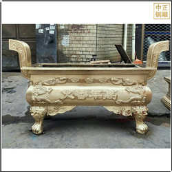 鑄銅關(guān)公 長方形銅香爐定制