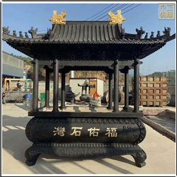 鑄銅關(guān)公 制作寺廟方形銅香爐
