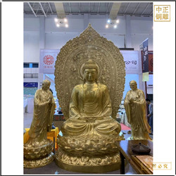 鑄銅關(guān)公 1.5米帶背光釋迦牟尼佛銅像