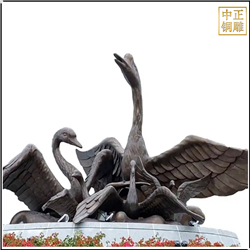小區(qū)銅天鵝雕塑鑄造 小區(qū)銅天鵝雕塑鑄造