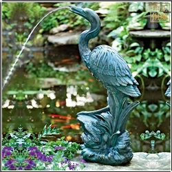 鑄銅關(guān)公 小型仙鶴噴水雕塑