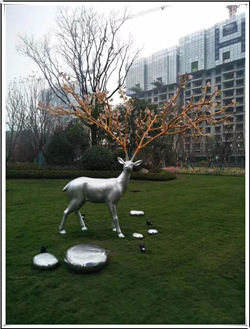 公園不銹鋼雕塑鹿 公園不銹鋼雕塑鹿